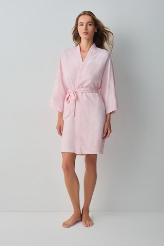 Suwen Floral Dantelli Kısa Sabahlık Wsh10610067077 Pembe