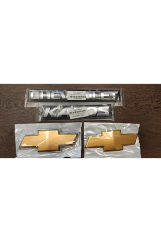 Chevrolet Kalos Hatchback 2003-2008 Ön + Arka Arma, Kalos + Chevrolet Yazı Takımı Arka Logo Amblem