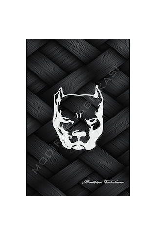 Pitbull Sticker Folyo - Beyaz - 14 X 11 Cm