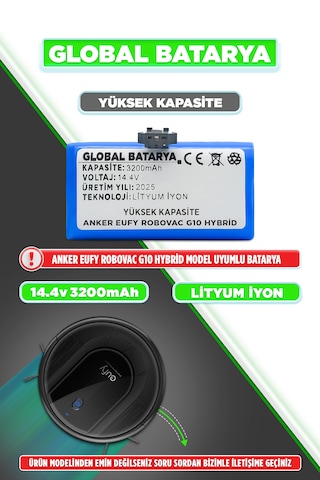 Anker Eufy Robovac G10 Hybrid Uyumlu Batarya 3200mah