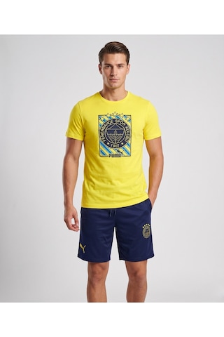 Fenerium Fenerbahçe Lisanslı Yetişkin T-hirt + Şort Takımı Sarı - Lacivert