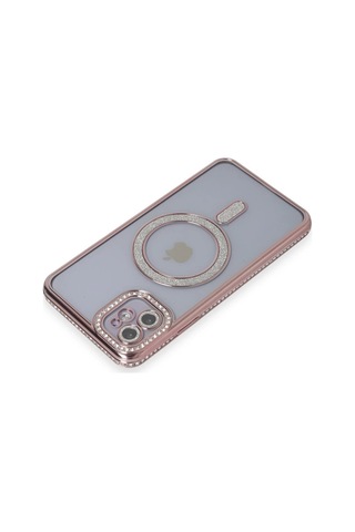 Mey İthalat Apple iPhone Uyumlu - 11 Kılıf Joke Simli Magneticsafe Kılıf - Pembe Diğer