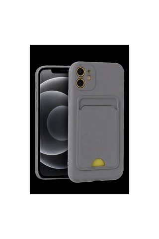 Apple iPhone Uyumlu 11 Kılıf Kelvin Kartvizitli Silikon - Gri