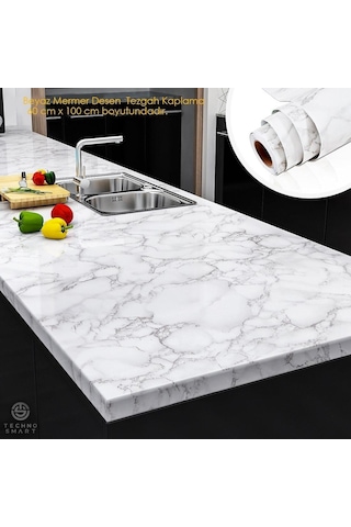 Trendpoint 60Cmx100Cm Mermer Desen Mutfak Banyo Dolap Tezgah Üstü