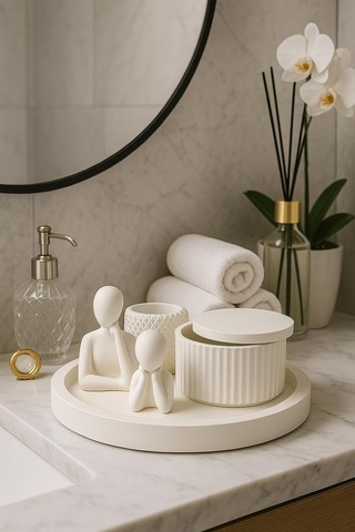 Modern Beyaz Dekoratif Set 6 Parçalı Şık Tasarım Diğer