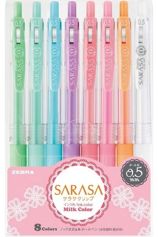 Zebra Sarasa 0.5 MM Milk Color 8'li Jel Kalem - Pastel Renkler