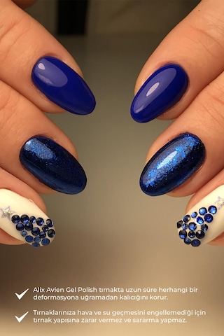 Alix Avien Işıltılı Lacivert Kalıcı Oje 88-yoğun Renk Veren Jel Oje 12 Ml-nail Uv Gel Polish 88