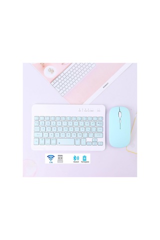 Bluetooth + Usb Wireless Klavye Mouse Seti Sessiz Şarjlı Bt+usb Mouse & Keyboard Set