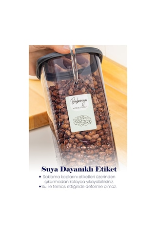 Vienev Peggy Renkli Etiketli Dikdörtgen Saklama Kabı Seti Antrasit 5x 1500 +1150 ML 10'lu Çok Renkli