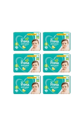 Prima Pampers Aktif Bebek Fırsat Paketi Bebek Bezi 11-16 KG 5 Beden 6 x 46 Adet 6'lı