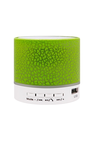 Yunboo Yeşil Mini Kraklı Tasarım Hoparlör - Su Geçirmez Bluetooth, Usb/tf Kart Desteği, Flaş Işık, Taşınabilir Oto Ses Sistemi