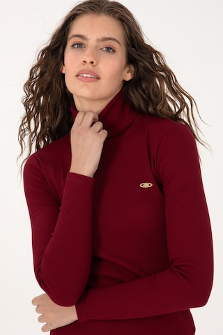 U.S. Polo Assn. Kadın Bordo Balıkçı Yaka Sweatshırt 50313430-VR014