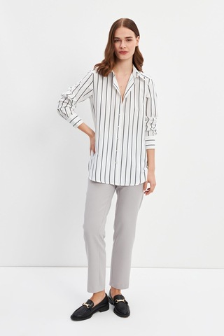 Stella Pulvis Siyah Çizgili Basic Gömlek Siyah