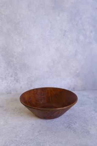 Justwood Ligna 19 Cm Melamin Ahşap Rölyefli Salata Tabağı, Servis Tabağı, Çukur Kase, Çerezlik Koyu Kahverengi