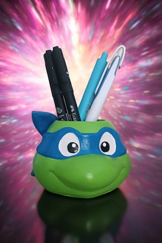 Ninja Kaplumbağa Şeklindeki Kalemlik Leonardo 7x10 Cm Mavi