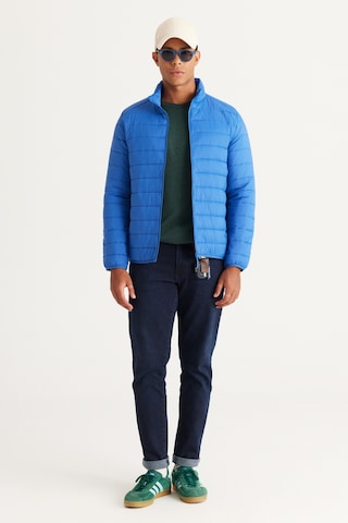 Ac&Co / Altınyıldız Classics Standart Fit Normal Kesim Dik Yaka Erkek Mont Indigo İndigo