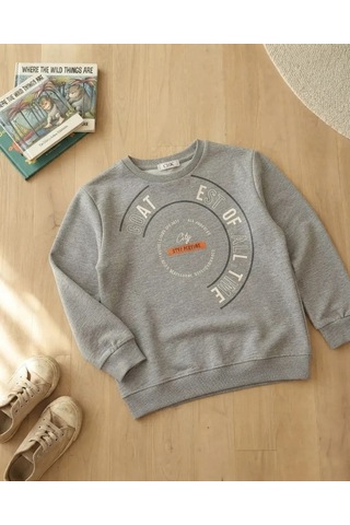 Cmk Çocuk 3 İp Şardonlu Sweatshirt Asorti 4 Renk Gri