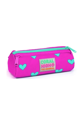 Coral High Kids Pembe Kalp Desenli Üç Bölmeli Kalem Çantası 22317