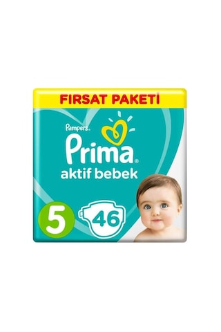 Prima Pampers Aktif Bebek Fırsat Paketi Bebek Bezi 11-16 KG 5 Beden 2 x 46 Adet 2'li