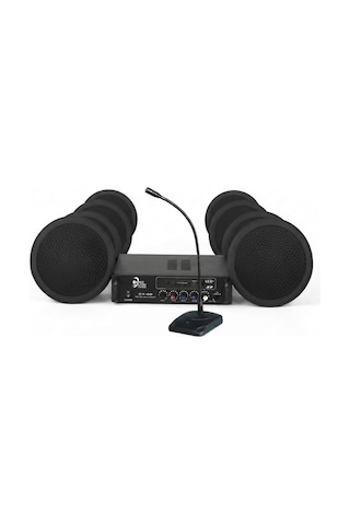 Cafe Ve Ofisler İçin Hazır Ses Paketi: 8'li Tavan Hoparlör Mikrofon Ve Bluetooth Amfi Müzik Sistemi