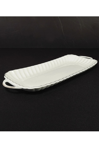 Elta Collection Carmen Dikdörtgen Tepsi 42 16 4 Cm Beyaz