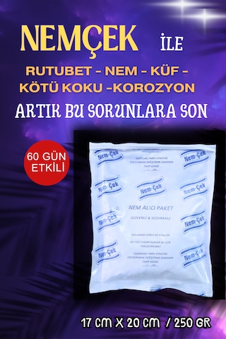 Nemçek Nem Alıcı Tutucu Rutubet Giderici Önleyici Korozyon Önleyici Koku Giderici 250 GR (1 Paket)