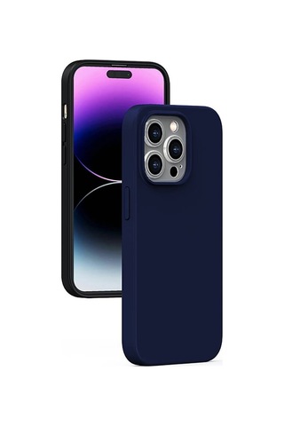 Apple Uyumlu iPhone 14 Pro Max Kılıf Magsafe Şarj Özellikli Liquid Silikon Recci Mousse Serisi Kapak Siyah
