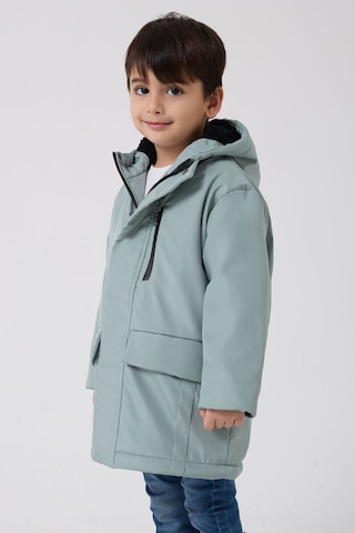 Freemen Erkek Çocuk Mint Yeşil Kürklü Su Ve Rüzgar Geçirmez Kapüşonlu 3 Kışlık Mont Mint Yeşil