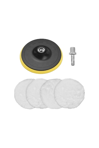 Suofeng 6 Parça 15,5 Cm Yün Cila Pedi Ve M14 Matkap Adaptörü İle Matkap Bağlantısı İçin Parlatma Pedleri