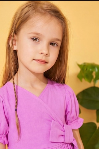 Esila Kids Kız Çocuk Elibse Flam Pamuk İnce Yazlık Elbise Lila