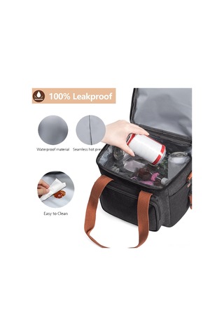 Padalink Çift Katmanlı Isı Yalıtımlı Büyük Kapasiteli Outdoor Piknik Çantası - Su Geçirmez Ve Taşınabilir Siyah