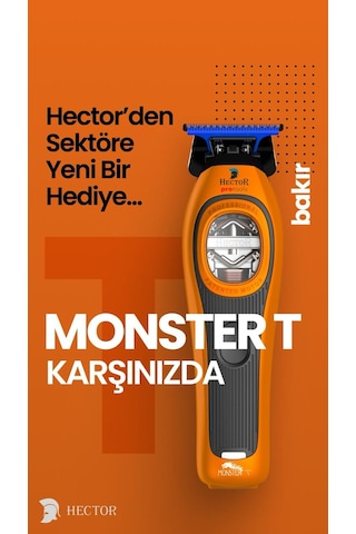 Hector Monster T - Profesyonel Sıfırlama Ve Sakal Kesim Makinesi - Turuncu