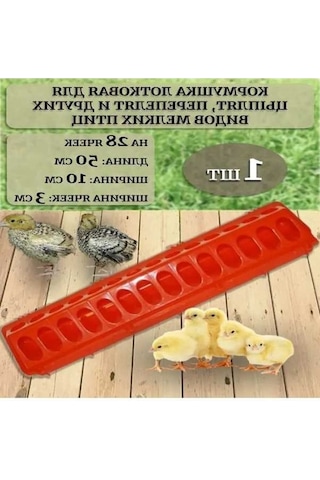 Pazly Çivciv Ve Kümes Hayvanları İçin Gözenekli Yemlik, Uzun Besleme Yalağı, 50cm, Plastik