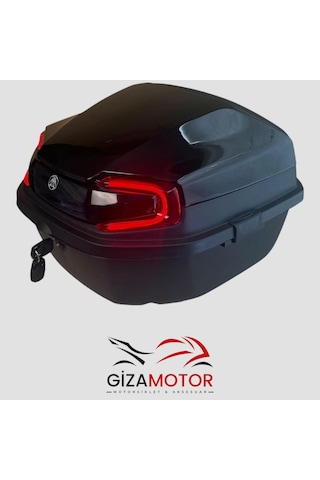 Işıklı + Sırt Dayamalı 33 Litre Motosiklet Çantası Siyah