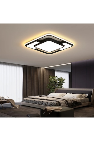 Işık Karesi Tavan Lambası,modern Led Aydınlatma Siyah