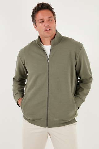 Buratti Pamuklu Regular Fit Dik Yaka Fermuarlı Erkek Hırka 5901077 Haki