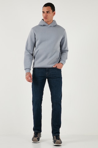Buratti Streç Pamuklu Comfort Fit Yüksek Bel Boru Paça Jeans Erkek Kot Pantolon 4413C41Texas Lacivert