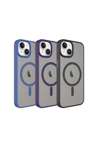 Apple Uyumlu iPhone 13 Kılıf Flet Wireless Şarj Özellikli Mat Arka Yüzey