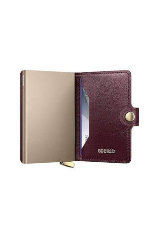 Secrid Premium Miniwallet+ Emboss Diamond Kartlık Cüzdan, Bordo Çok Renkli