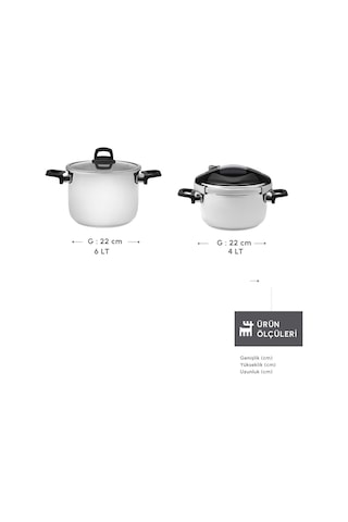 Karaca Perfect Gray İndüksiyon Tabanlı Düdüklü Tencere Seti 4+6 Lt