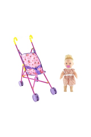 Oyuncak Ağlayan Bebek Baston Pusetli Set