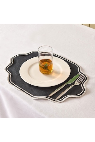 Evidea Soft Elegant Amerikan Servis - Siyah - 30x50 Cm Siyah