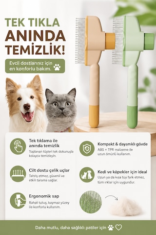Masaj Etkili Tüy Temizleyici Tarak