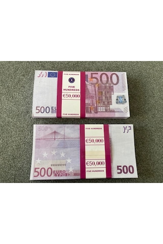 Aykar Yeni 100 Adet 500 Euro Geçersiz Eğlence Oyun Şaka Düğünde