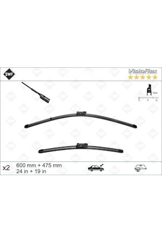 Vw Passat B7 Ön Silecek Seti Muz Tipi 2012-2014 Swf