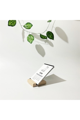 Kedi Temalı Ahşap Standlı Poster Masaüstü Takvimi-2231