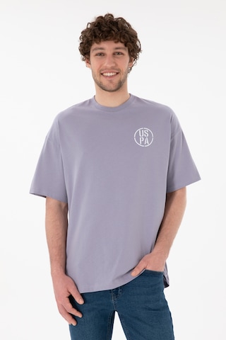 U.S. Polo Assn. Erkek Oversize Fit Bisiklet Yaka Gri Tişört 50305904-VR024