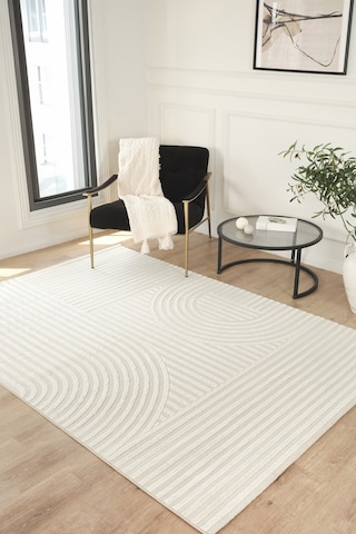 Premium Bej Halı Modern Dokuma, Yumuşak Dokulu Ve Kolay Temizlenebilir Tasarım Krem