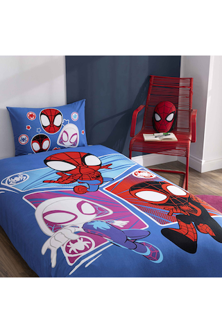 Taç Lisanslı Spidey Adventure Tek Kişilik Pamuk Nevresim Takımı 000000001000051953 Çok Renkli