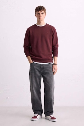 Barrels And Oıl Erkek Göğüs Baskı Detaylı Uzun Kollu Sweatshirt - Bordo Bordo